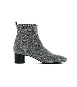 Zara + Shiny Sock Ankle Boots