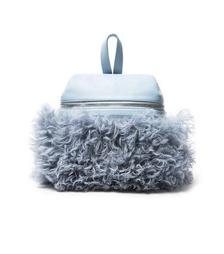 Kara + Sky Blue Shearling Backpack