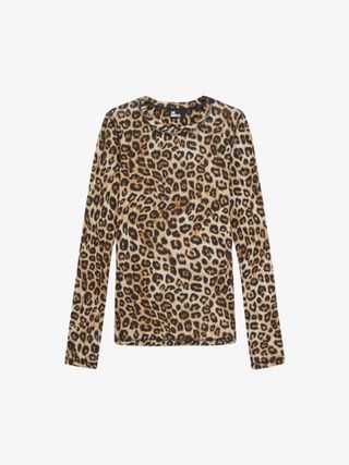 THE KOOPLES + Leopard-Print Long-Sleeve Lyocell and Cotton Top