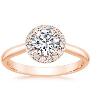 Brilliant Earth + 14k Rose Gold Halo Diamond Ring