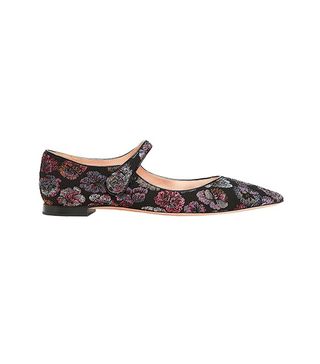 Rochas + Point-Toe Brocade Flats