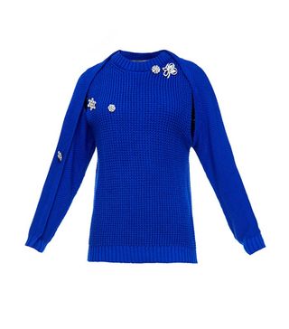 Preen by Thornton Bregazzi + Sofie Crystal-Embellished Cutout Cotton Sweater