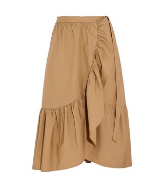 J.Crew + Ruffled Cotton-Poplin Wrap Skirt