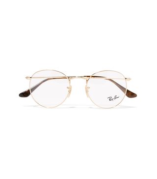 Ray-Ban + Round-Frame Gold-Tone Optical Glasses