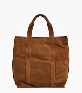 Zara + Studio Collection Brown Leather Tote