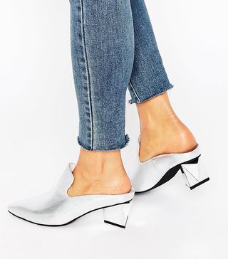 Jeffrey Campbell + Olenna Leather Point Heeled Mules