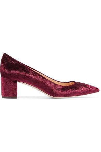 navy velvet pumps