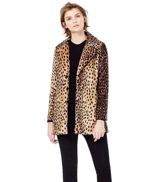 Mango + Leopard Faux Fur Coat