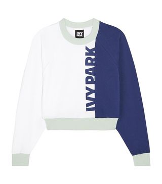 Ivy Park + Cropped Color-Block Cotton-Jersey Sweatshirt
