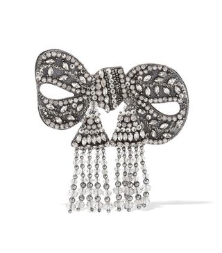 Gucci + Embellished Silk and Plexiglas Brooch