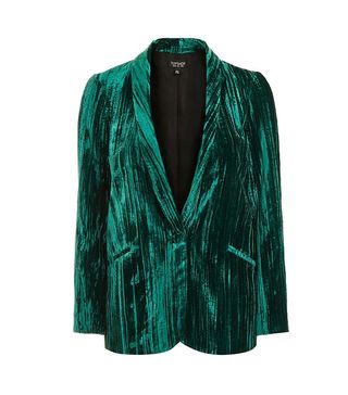 Topshop + Crinkle Velvet Blazer