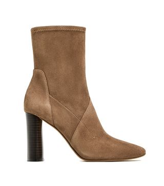Zara + High Heel Stretch Leather Ankle Boot