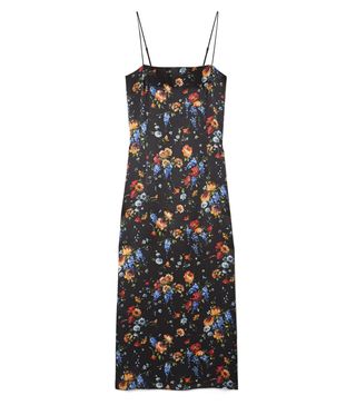 Adam Lippes + Floral-Print Hammered Silk-Crepe Midi Dress