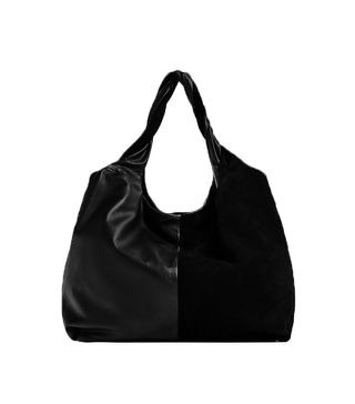 Zara + Contrast Leather Bucket Bag