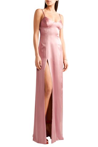 Michelle Mason + Silk-blend satin gown
