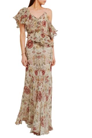 Alexander McQueen + Ruffled floral-print silk-georgette gown