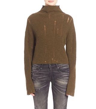 R13 + Cashmere Turtleneck Cropped Sweater