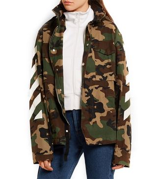 Off-White + Oversized Camouflage-Print Cotton-Canvas Jacket