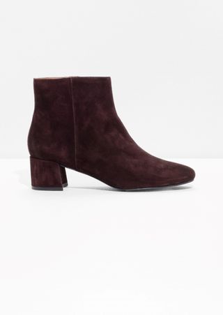 & Other Stories + Burgundy Ankle Boots