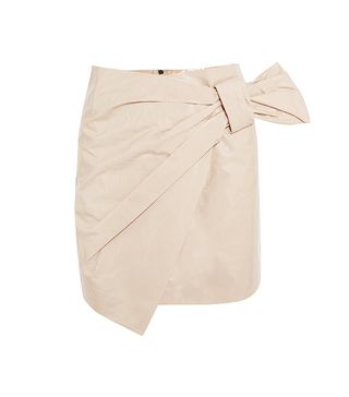 Isabel Marant + Anders Wrap-Effect Coated Cotton-Blend Mini Skirt
