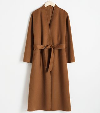 & Other Stories + Belted-Wool Blend Coat