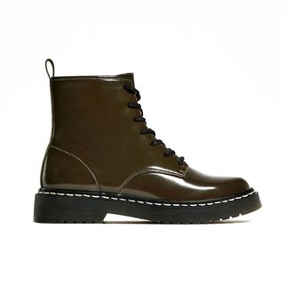 Zara + Flat Military Ankle Boots