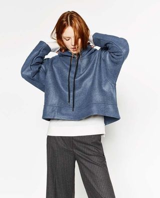 Zara + Short Hooded Sweatshirt