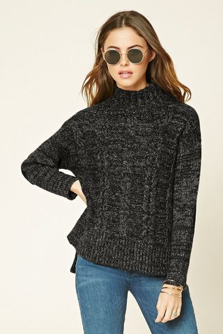 Forever 21 + Marled Knit Mock Neck Sweater