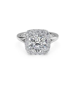 Ritani + French-Set Halo Diamond Engagement Ring
