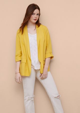 Mango + Soft Linen-Blend Jacket