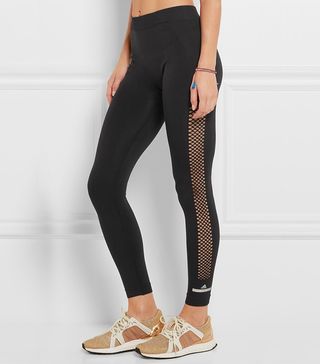 Adidas by Stella McCartney + Perforated Stretch-Jersey Leggings