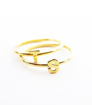 Melita Handmade + Gold Stackable Initial Ring