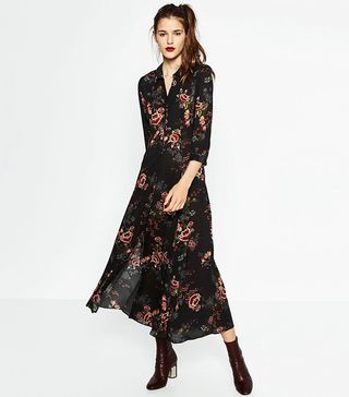 Zara + Long Printed Dress