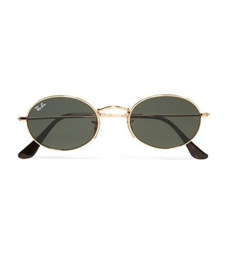 Ray-Ban + Icons Oval-Frame Gold-Tone Sunglasses