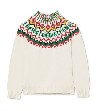 Loewe + Fair Isle Cotton-Blend Sweater