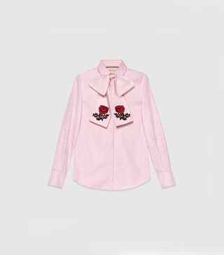 Gucci + Embroidered Oxford Scarf Shirt