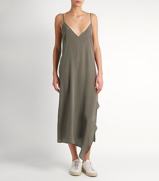 Raey + Asymmetric-Hem Silk Slip Dress