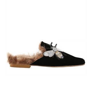 Gia Couture + 10mm Bee Sleep Velvet & Fur Mules