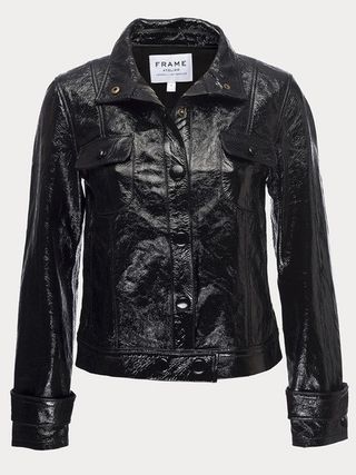 Frame + Leather Crop Jacket
