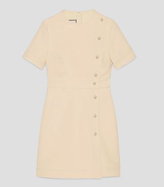 Gucci + Wool-Silk Short Sleeve Dress