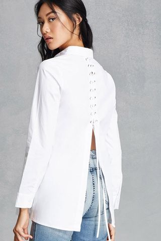 Forever 21 + Lace-Up Back Shirt