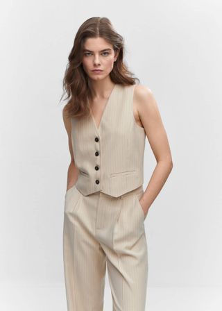 Mango + Pinstripe Waistcoat