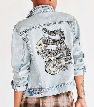 BDG + Embroidered Denim Trucker Jacket