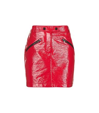 Topshop + Vinyl Zip Pocket Mini Skirt