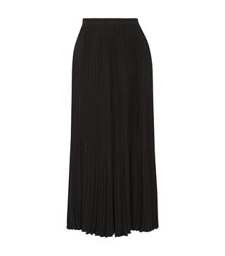 Theory + Laire Pleated Crepe Midi Skirt