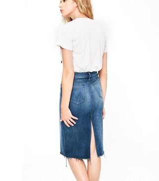 Mother + Back Slit Midi Skirt