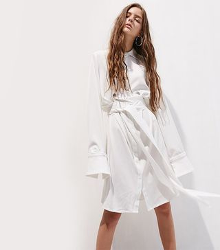 Genuine People + White Belted Wrap Dress