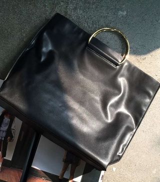 Genuine People + Metal Handle Fold Handbag