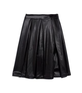 Who What Wear + Faux Leather Birdcage Skirt