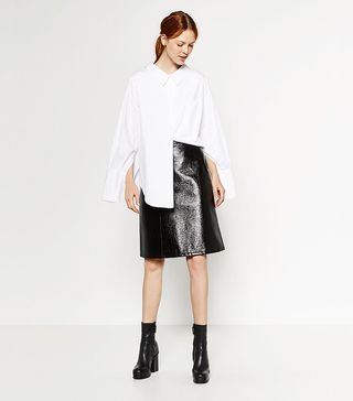 Zara + Midi Patent Finish Skirt